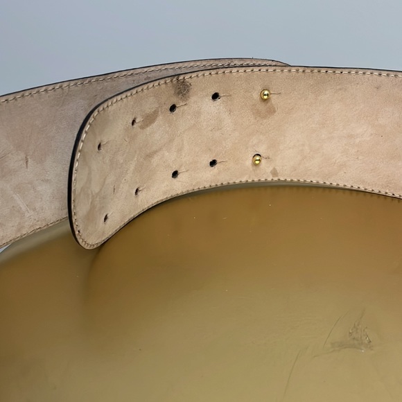 Vtg Donna Karan NY Italy Wide Leather Belt Size Large Black - Picture 5 of 8